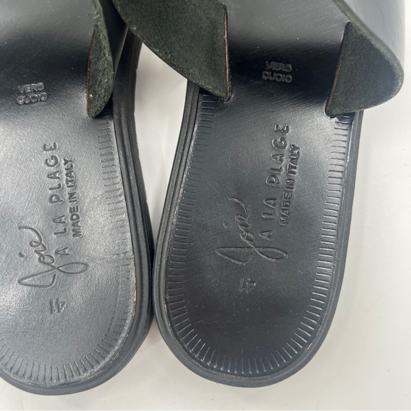 Joie A La Plague Black Croc Embossed Leather Slip on Sandal - Size 41 or US 11 - Picture 9 of 11